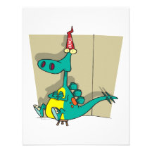 Dumbosaurus Dunce Dinosaur Cartoon Personalized Invitation