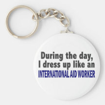 During The Day International Aid Worker Keychain