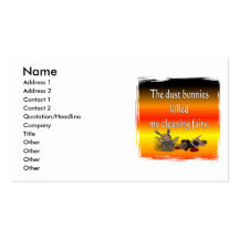Dust bunnies killed my cleaning fairy business cards