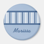 Dusty Blue Deco Personalised Magnet