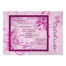Dusty Rose Coloured Scroll All Occasion Invitation