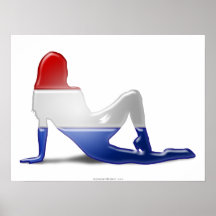 Dutch Girl Silhouette Flag Posters
