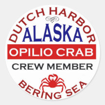 Dutch Harbour Opilio Crab Crew Member Round Stickers
