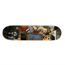 Dutch little boy and girl skate board deck