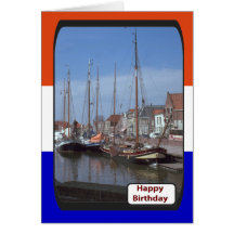 Dutch sail training vessel, Enkhuizen berths Greeting Card