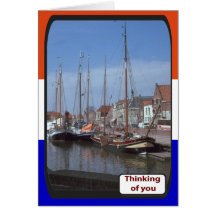 Dutch sail training vessel, Enkhuizen harbour Greeting Card
