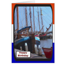Dutch sail training vessel, Enkhuizen harbour Card