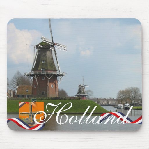 Dutch Windmills Holland Text Souvenir Mousepad