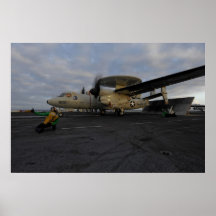 E-2C Hawkeye prepares for launch aboard USS Nimitz Poster