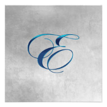 E Elegant Monogram Invitation