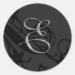 E Monogram Letter Wedding Envelope Seal Sticker