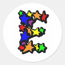 E ROUND STICKER