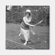 Early 1900s Tennis Fashion Fridge Magnets