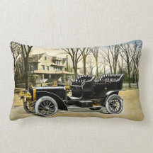 Early 1900s Touring Car Vintage Automobile Throw Pillows