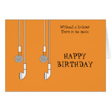 Earphones Greeting Card