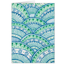 Earth Day Recycle Damask Indian Mandala Blank Bday Cards