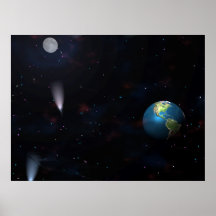 Earth Moon Galaxy Posters