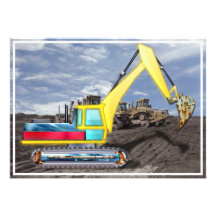 Earth Mover Moving Dirt Custom Invite