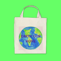EARTH OUR HOME MARKET TOTE bags