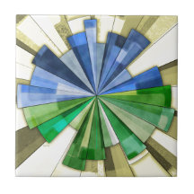 Earth, Sky And Sun Ceramic Tiles
