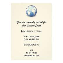 Earth World Globe Tango Invitation