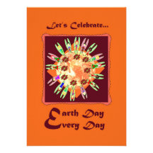 Earthday Round The World Invitations
