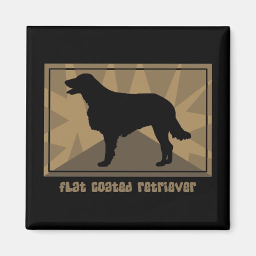 Earthy Flat Coated Retriever Refrigerator Magnet
