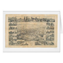 East Los Angeles, CA. Panoramic Map 1888 (0900A) Card