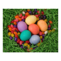 Easter Basket - Spring Coloured Eggs Jelly Beans Art Photo