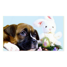 Easter Boxer puppy business cards