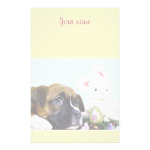 Easter boxer puppy stationary customized stationery