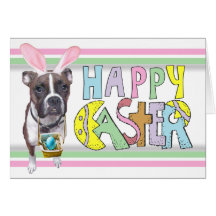 Easter Brindle Boxer Card