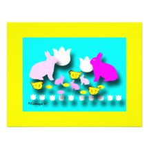 Easter Bunnies Invitation Card