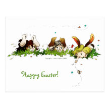 Easter Bunnies Post Card