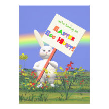 Easter Bunny Greetings Easter Egg Hunt Invitation