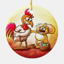 Easter Bunny in Trouble Christmas Ornament