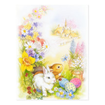 Easter bunny post cards