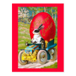 Easter Bunny With Cool Car Postcard