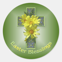Easter Daisies Cross Blessings Stickers