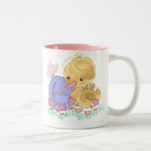 Easter Duckling With Butterfly & Egg Collector Mug