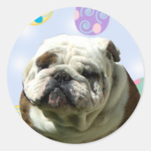Easter Greetings Bulldog stickers