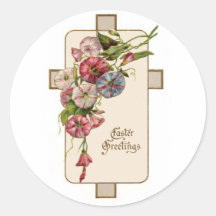 Easter Greetings Round Sticker