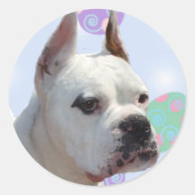 Easter greetings white boxer large stickers