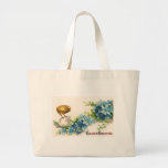Easter Greetings with Blue Flowers and Baby Chick Bag