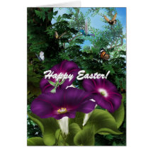 Easter Hummingbird Flowers Card