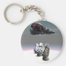 Easter Island Heads and UFO Keychain