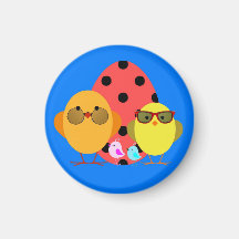 Easter or Spring Egg & Chick Family - Cute! Magnets
