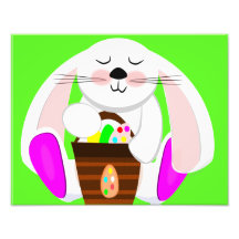Easter Rabbit And A Basket of Eggs Photograph