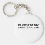 Easy with the jazz hands key chain