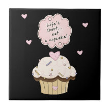 Eat A Cupcake Ceramic Tile